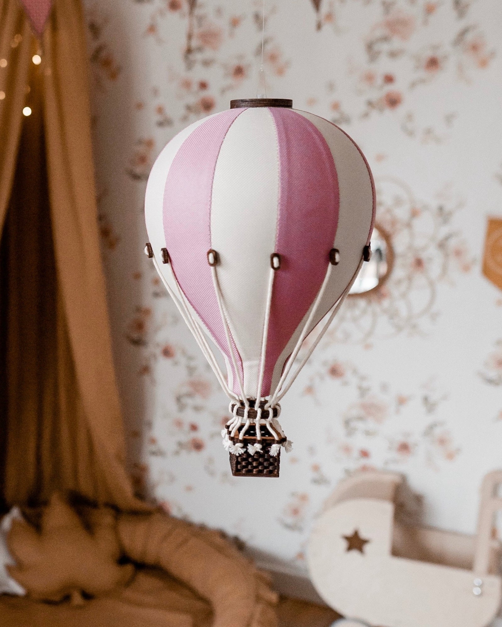 Pink Hot Air Balloon Decoration | Perfect for Nursery & Kids Room