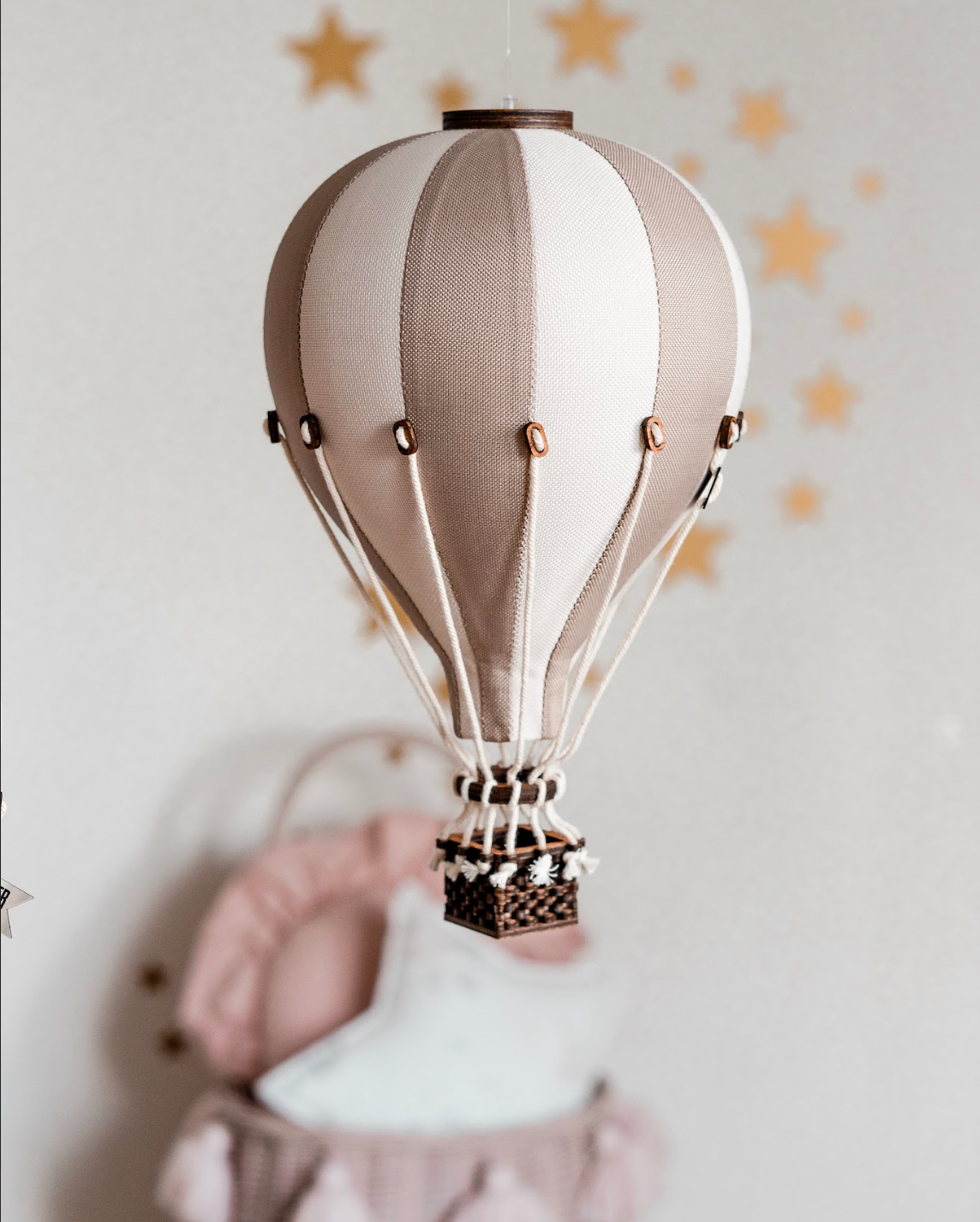 Beige Hot Air Balloon Decoration - 3 sizes | Perfect for Nursery & Kids Room